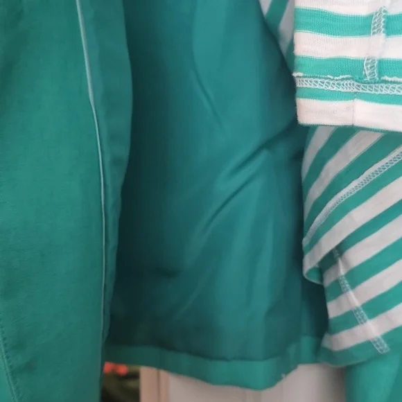 J. Crew Vibrant Green Blazer With Free Stripped Tank To Match. Linen Blazer - Picture 7 of 9